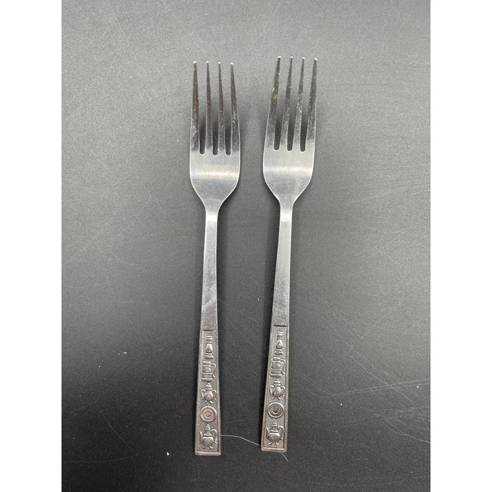Rogers Century‎ House Japan Stainless Dinner Forks Lot 2 Mid Century Flatware
